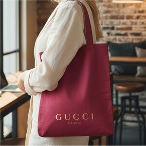 Gucci Fuchsia and Gold Tote Bag